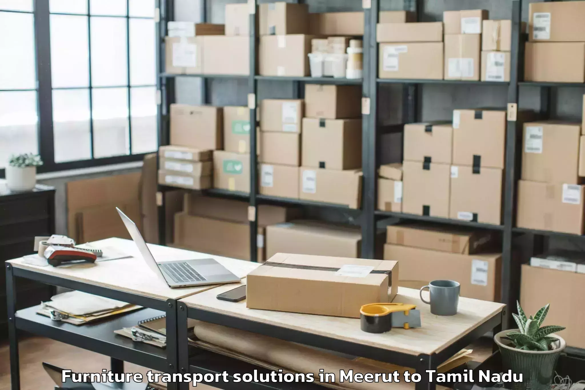 Affordable Meerut to Sulur Furniture Transport Solutions